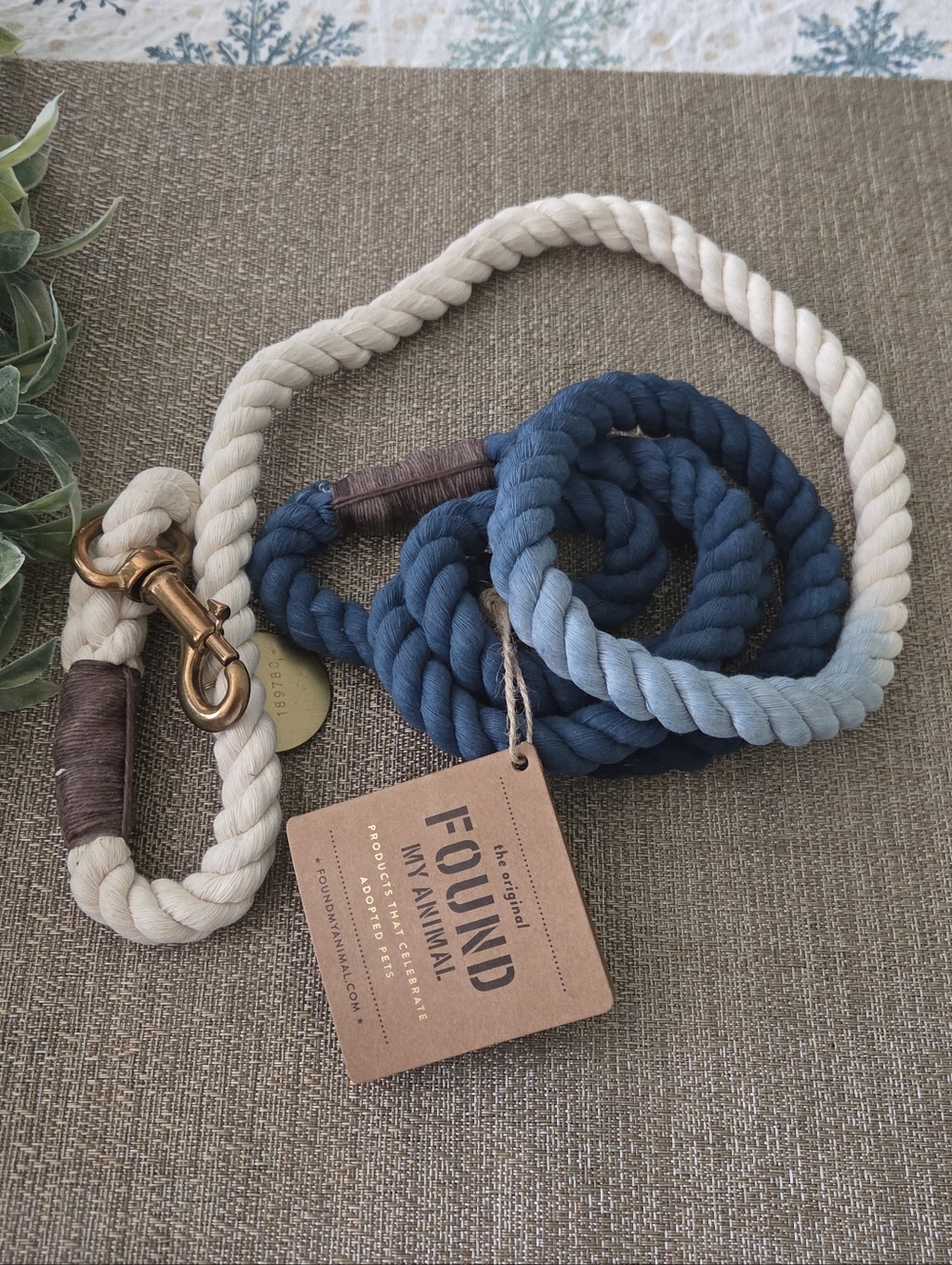 FOUND My Animal Blue & Cream Rope Dog Leash